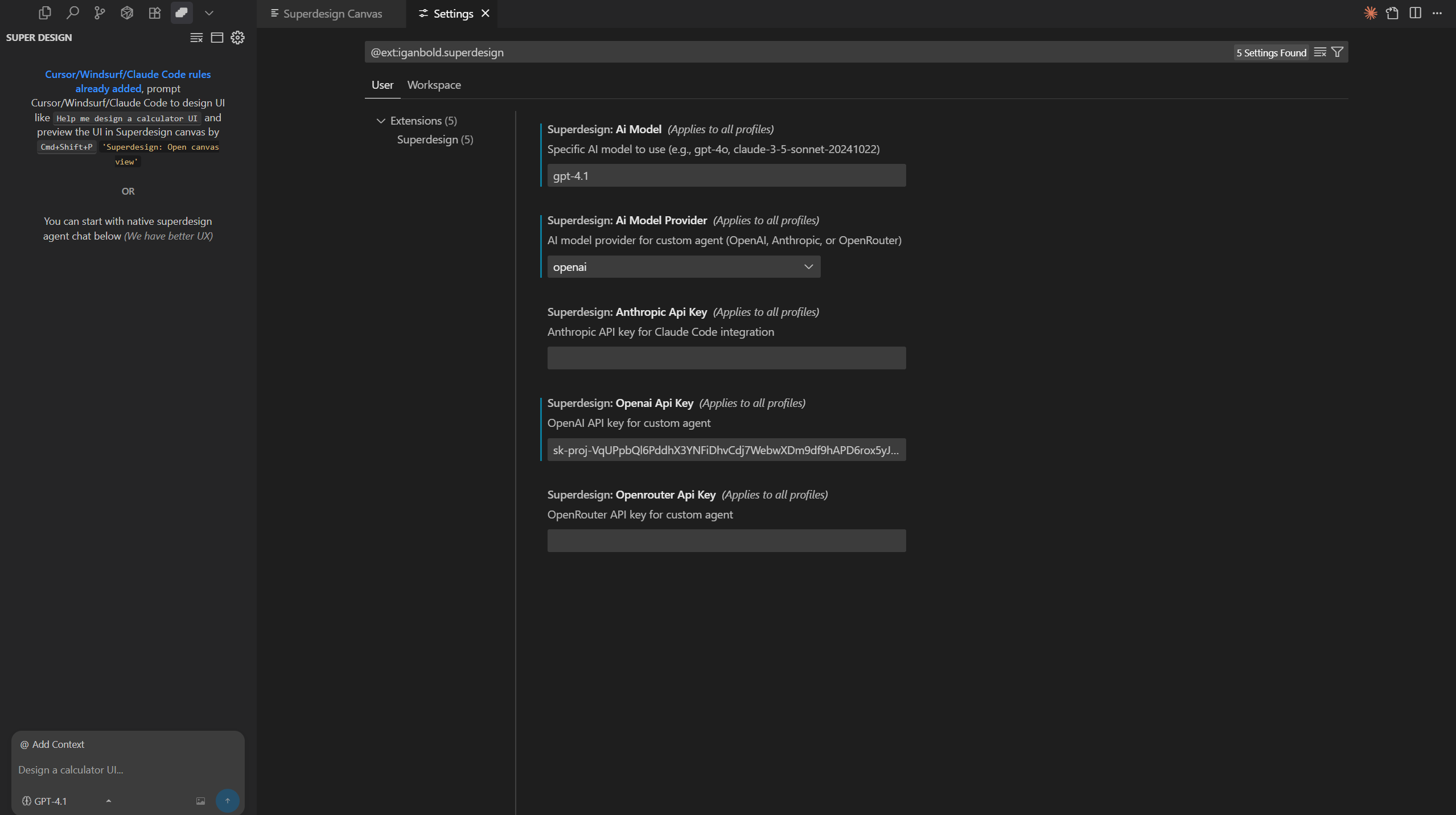 Instalacja Superdesign w Cursor