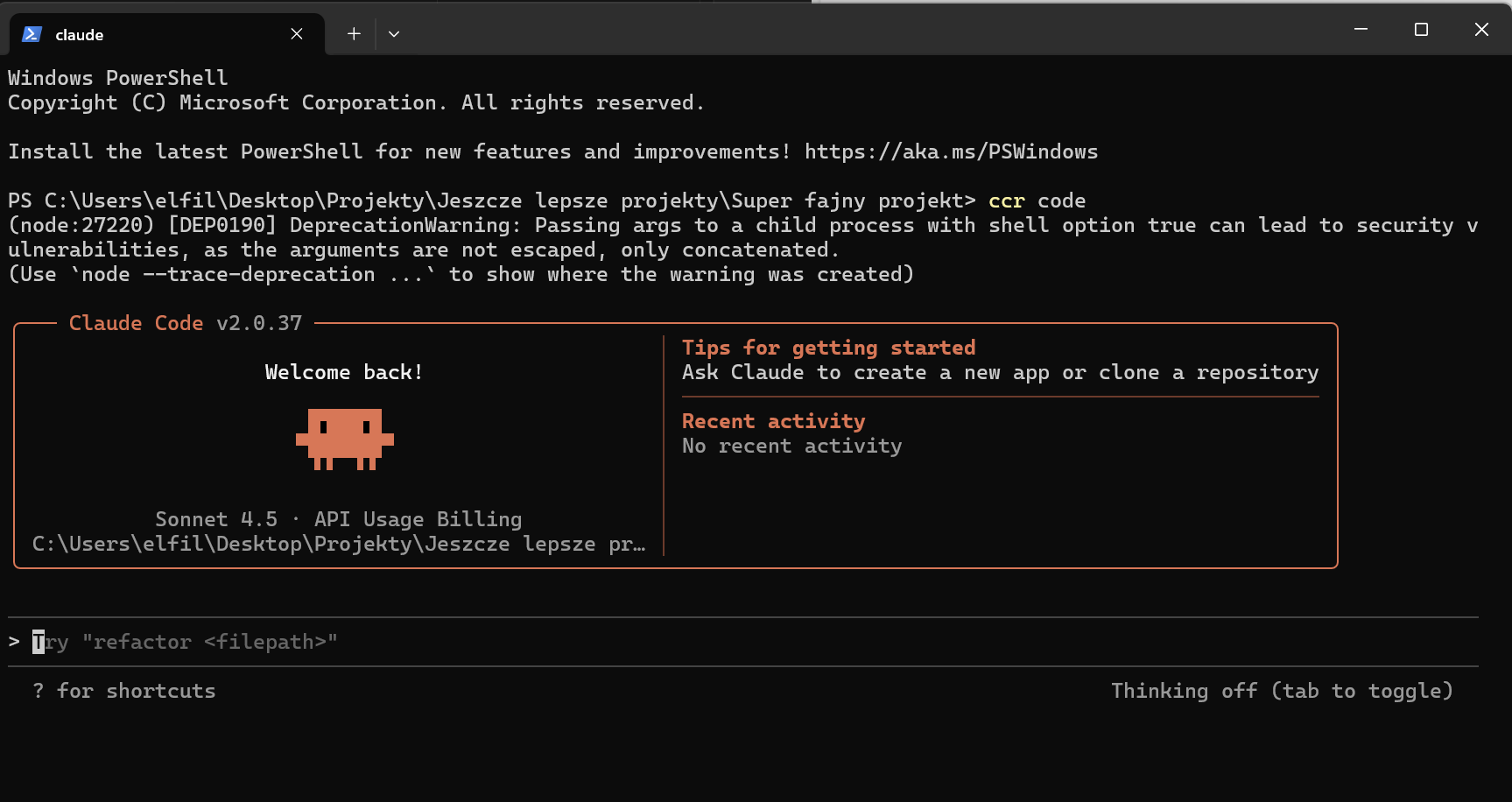 uruchomienie claude code router