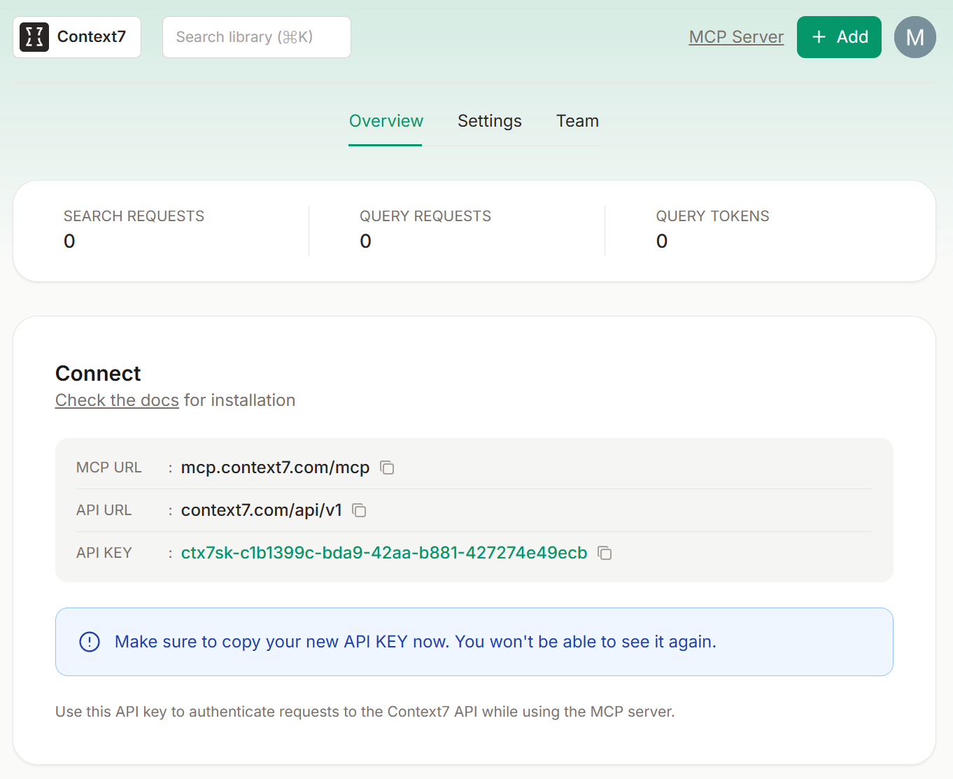 Pokazanie widoku z aplikacji Context7