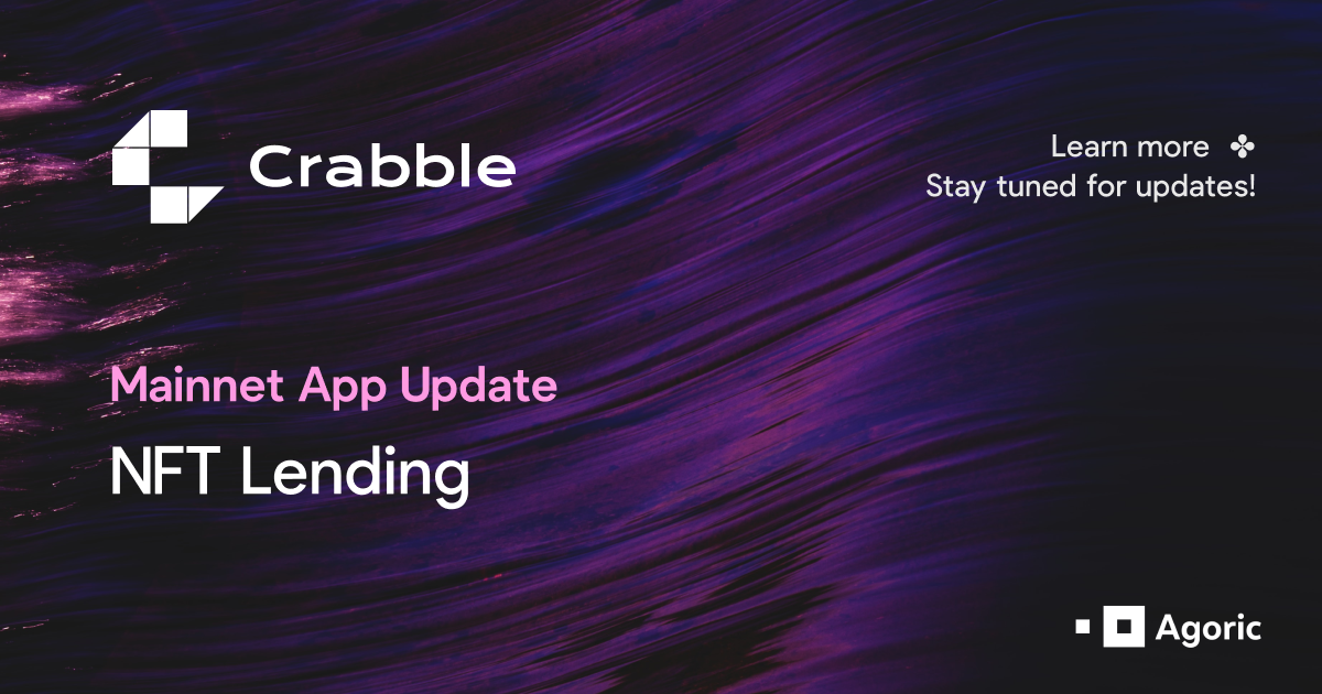 Mainnet App Update: Crabble NFT Lending