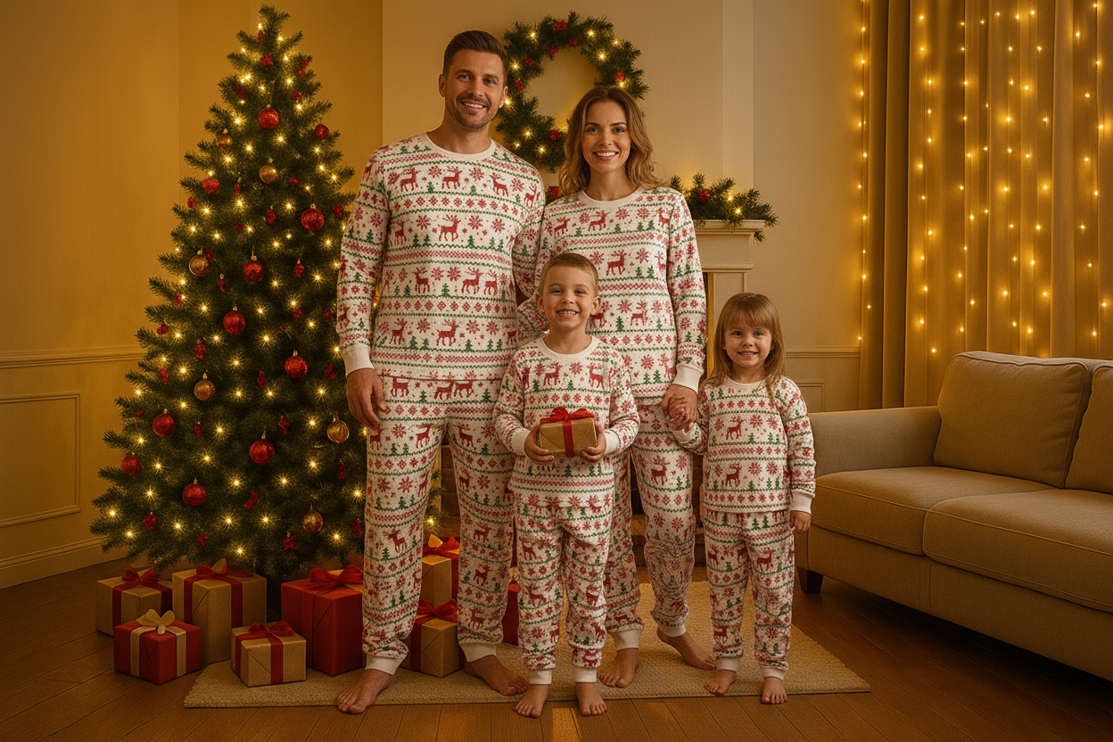 family in pajamas