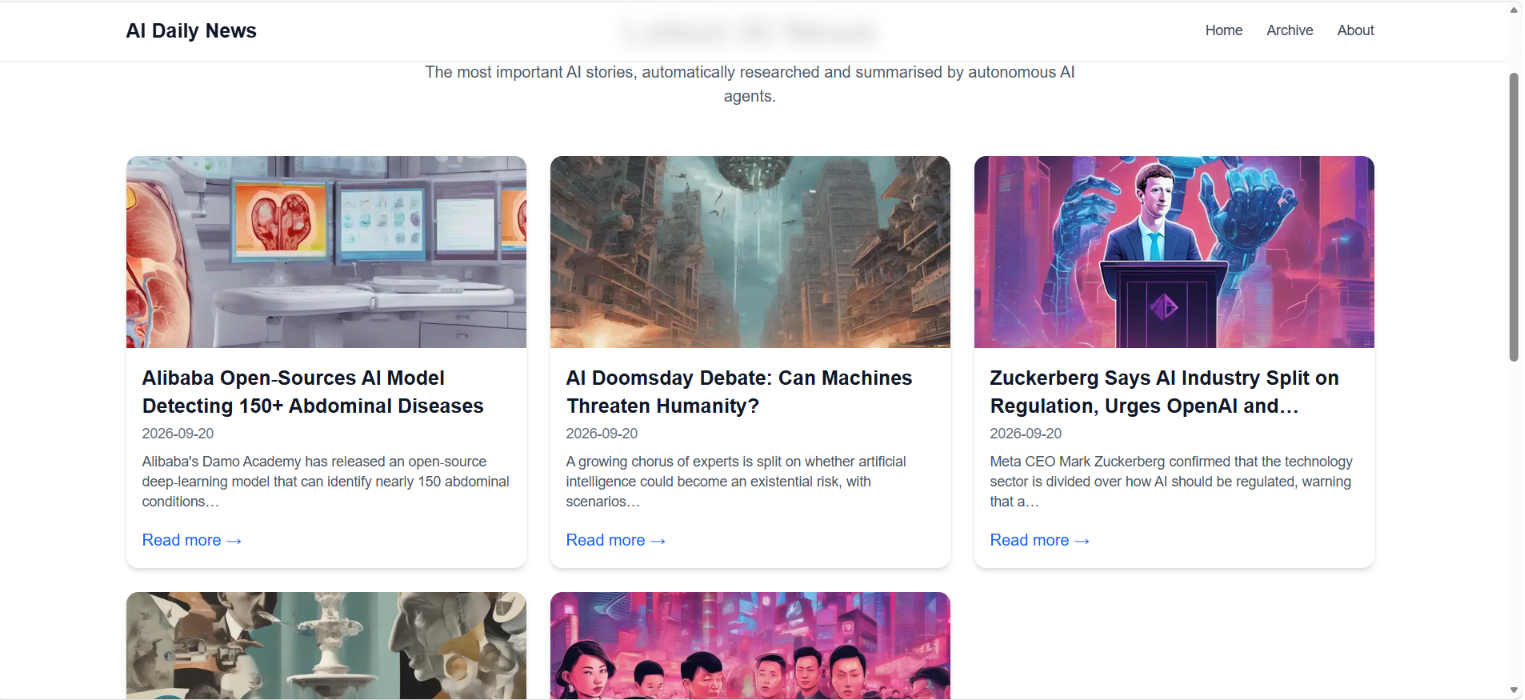 HomePage of the website