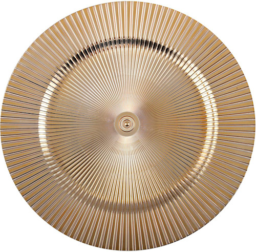Filigrane Kunststoff-Platzteller Elegance in Gold mit Rillen