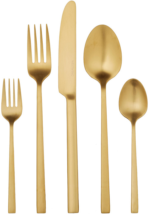 Goldfarbenes Besteck-Set Shine