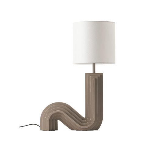 Design Tischlampe Luomo in Taupe