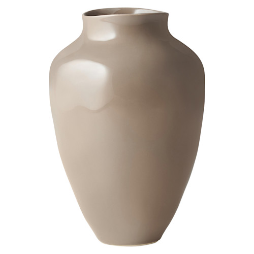 Handgefertigte Vase Latona in Taupe