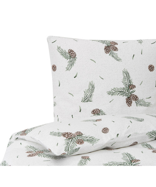 Flanell-Bettwäsche Pinecone mit winterlichem Muster