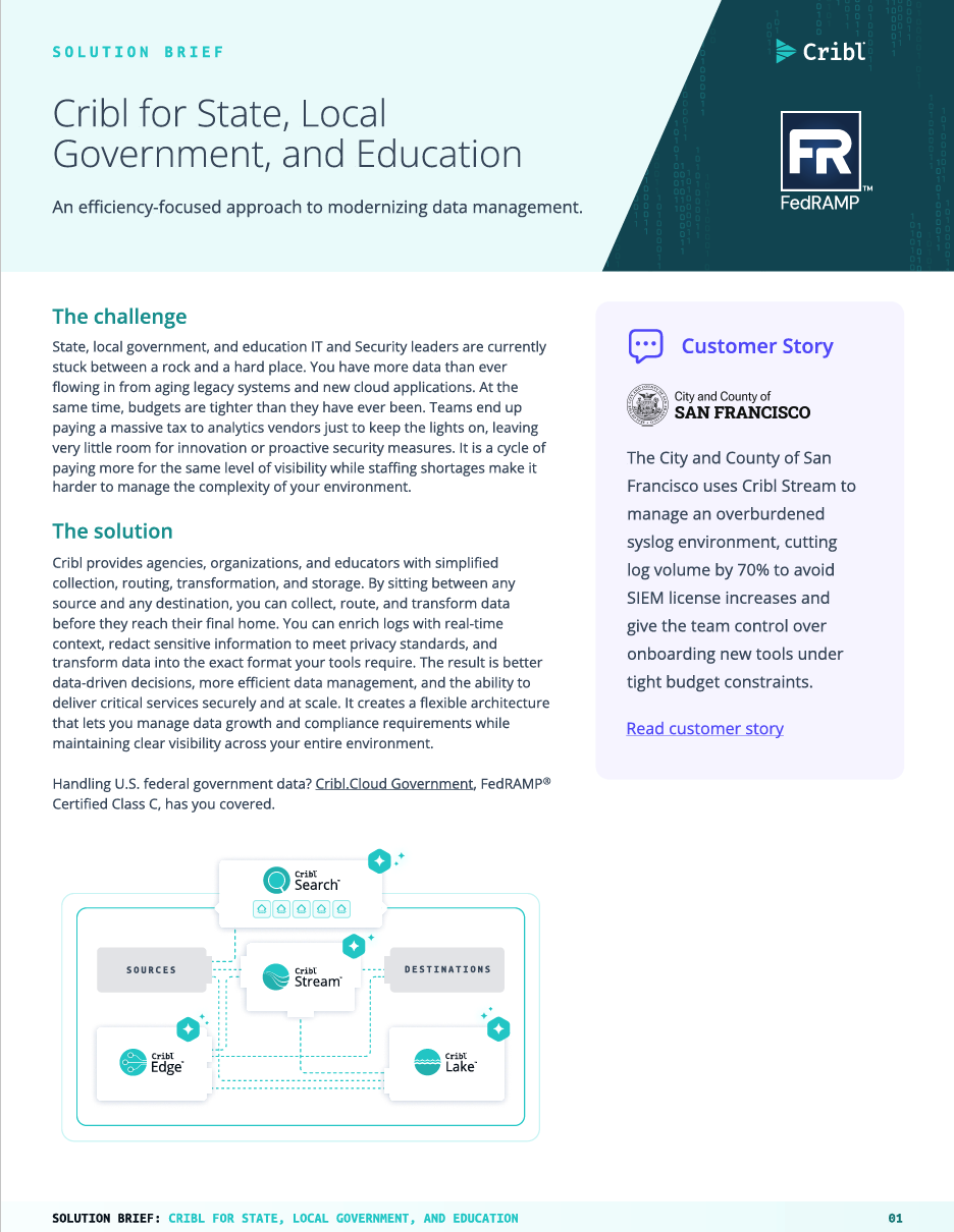 Cribl for State, Local Government, and Education | Cribl