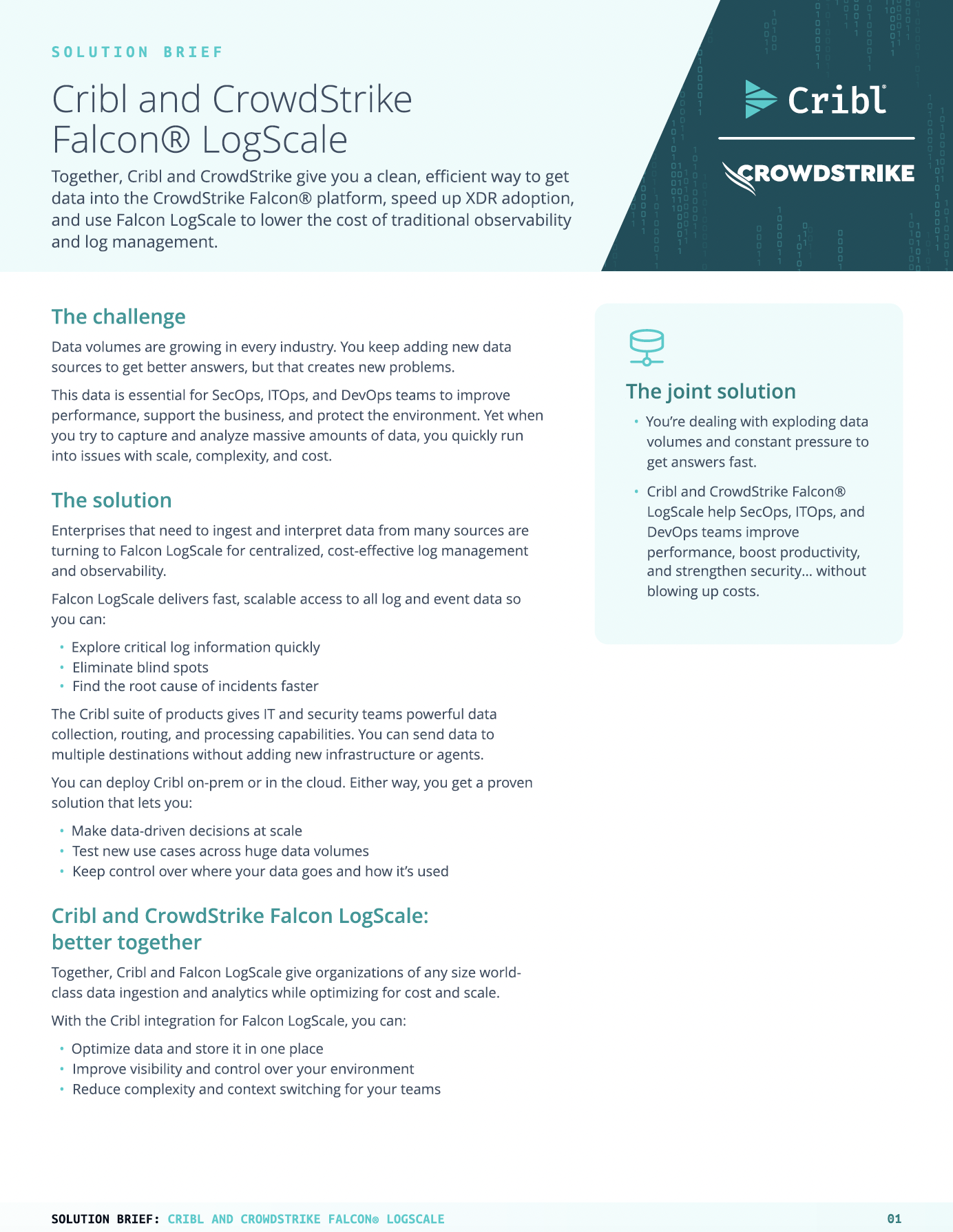 Cribl and CrowdStrike Falcon® LogScale | Cribl