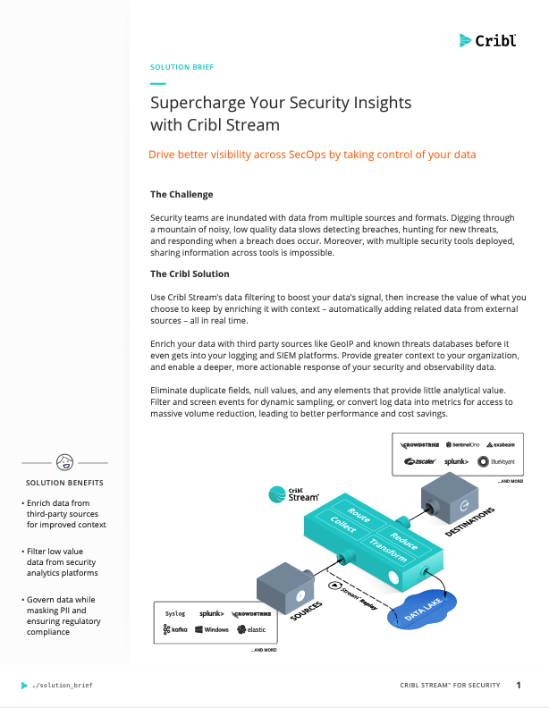 Supercharge Your Security Insights with Cribl Stream | Cribl