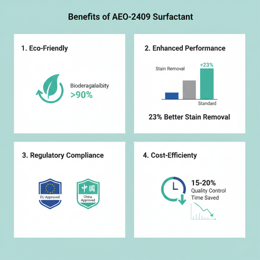 Comic strip illustrating AEO-2409 surfactant applications