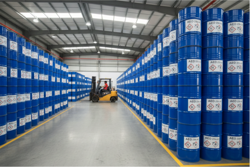 AEO surfactant 200kg drum packaging warehouse storage logistics