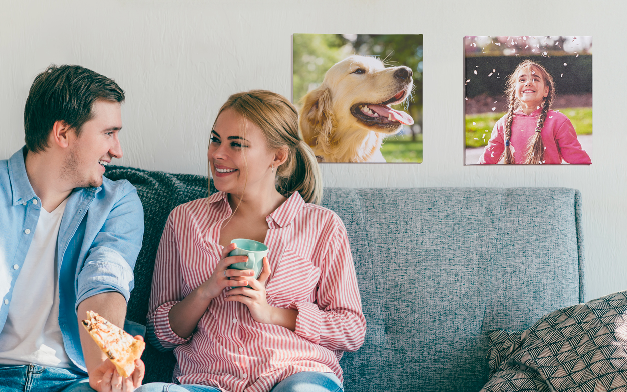 REGALOCREATIVO Toile Personnalisée avec Votre Photo (90 x 90 cm) Impression sur Cadre avec Châssis de 17 mm, Disponible en Plusieurs Tailles Grandes et Petites