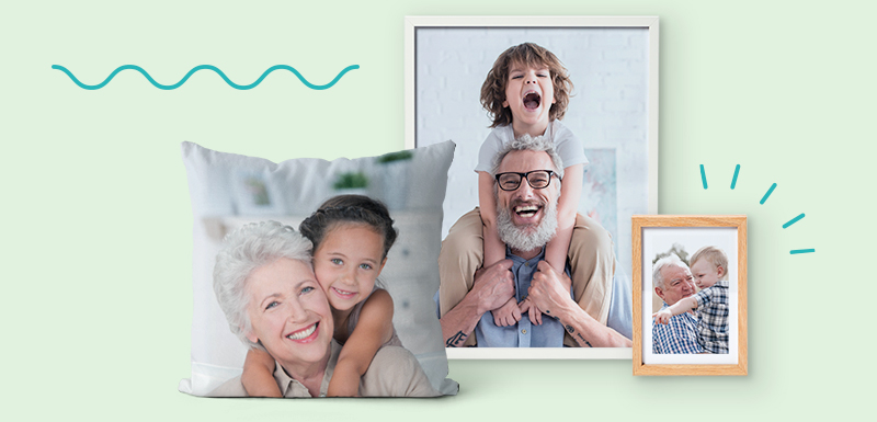 Quadro in tela regalo per i nonni, personalizzato con foto