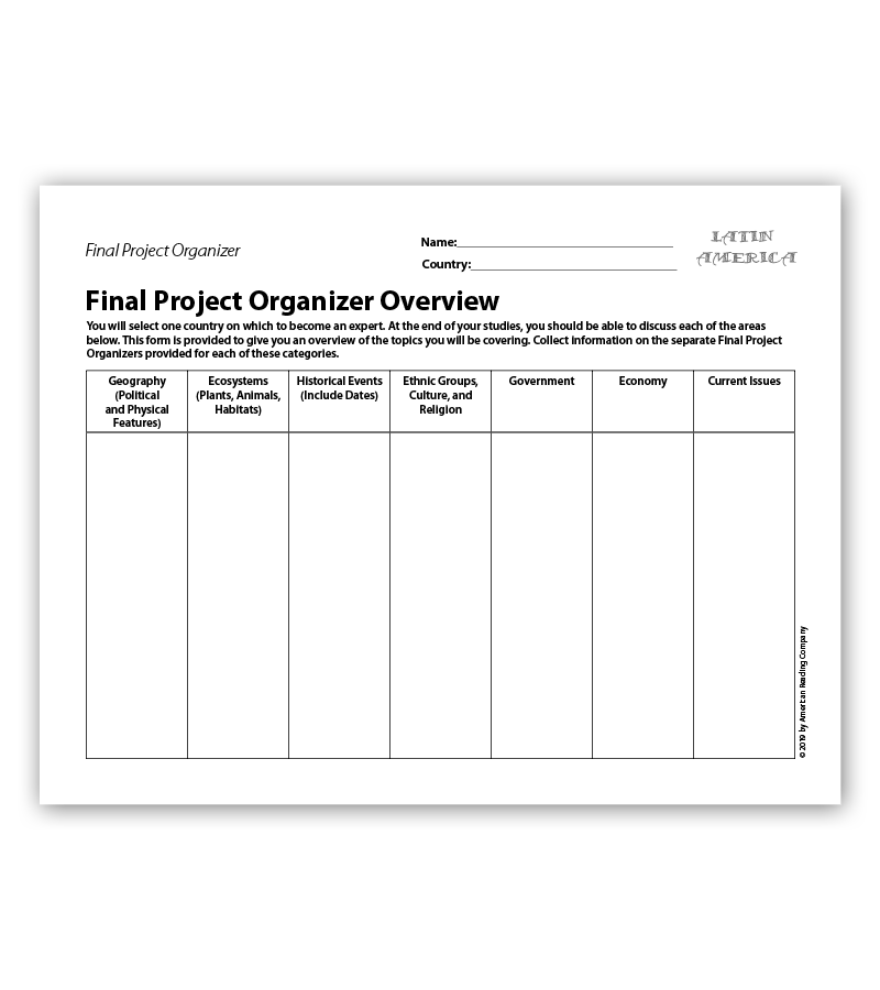 Final Project Organizers