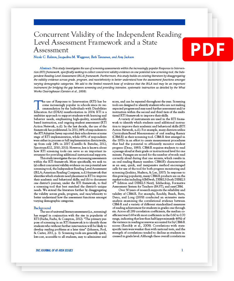 Concurrent Validity of the IRLA