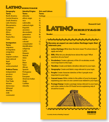 Latino Heritage Research Card