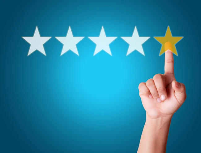 Business rating and review concept