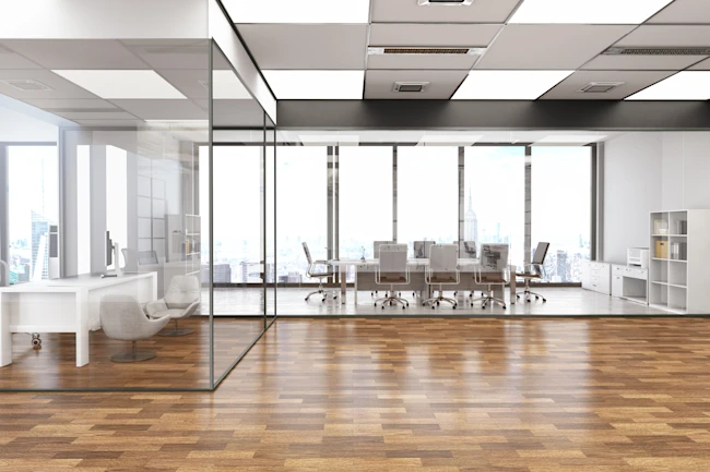 Modern Office Interior with Board Room