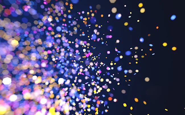 defocused explosion particles - blue abstraction - 3d rendering