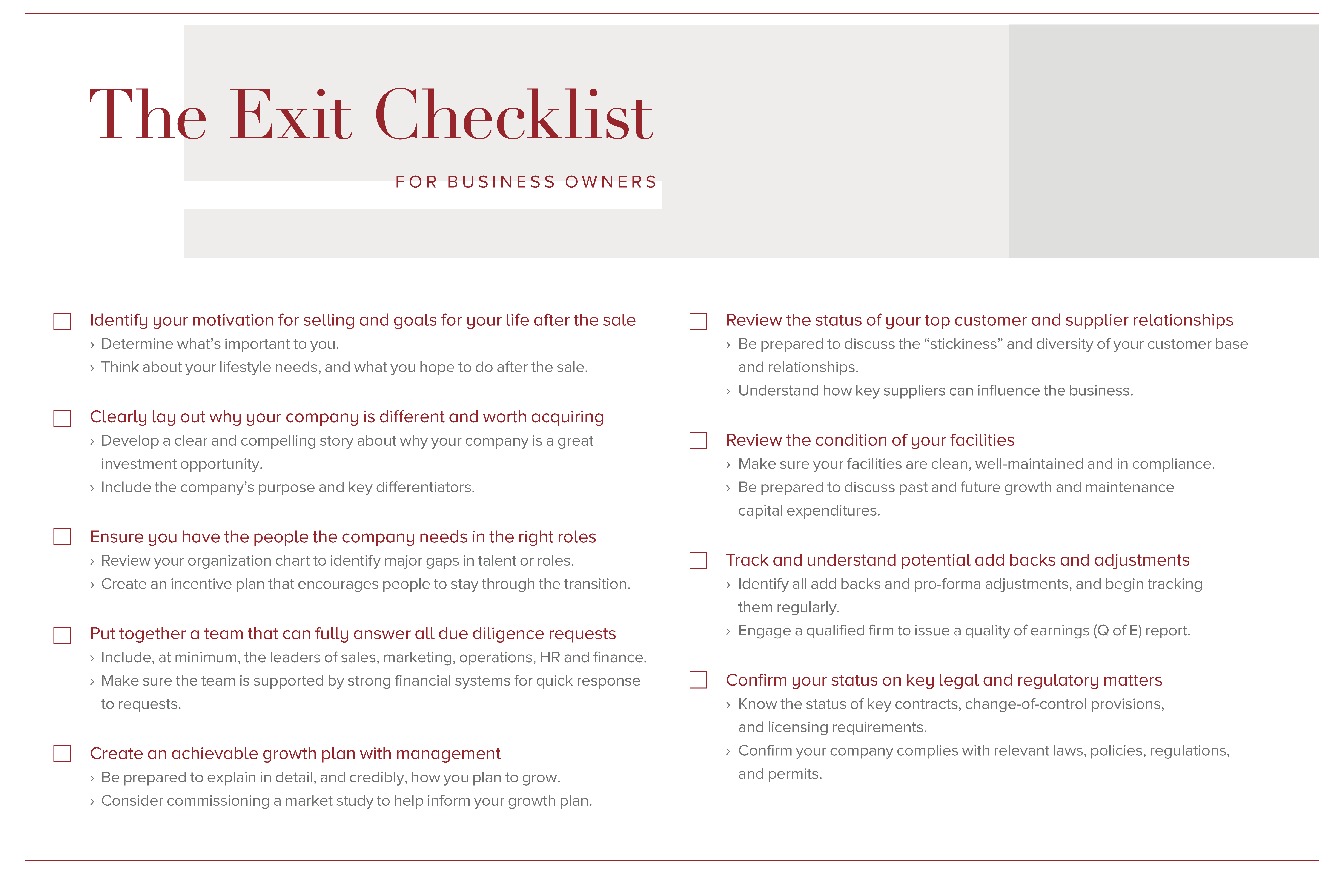Exit planning? How do you know your business is ready for an exit?