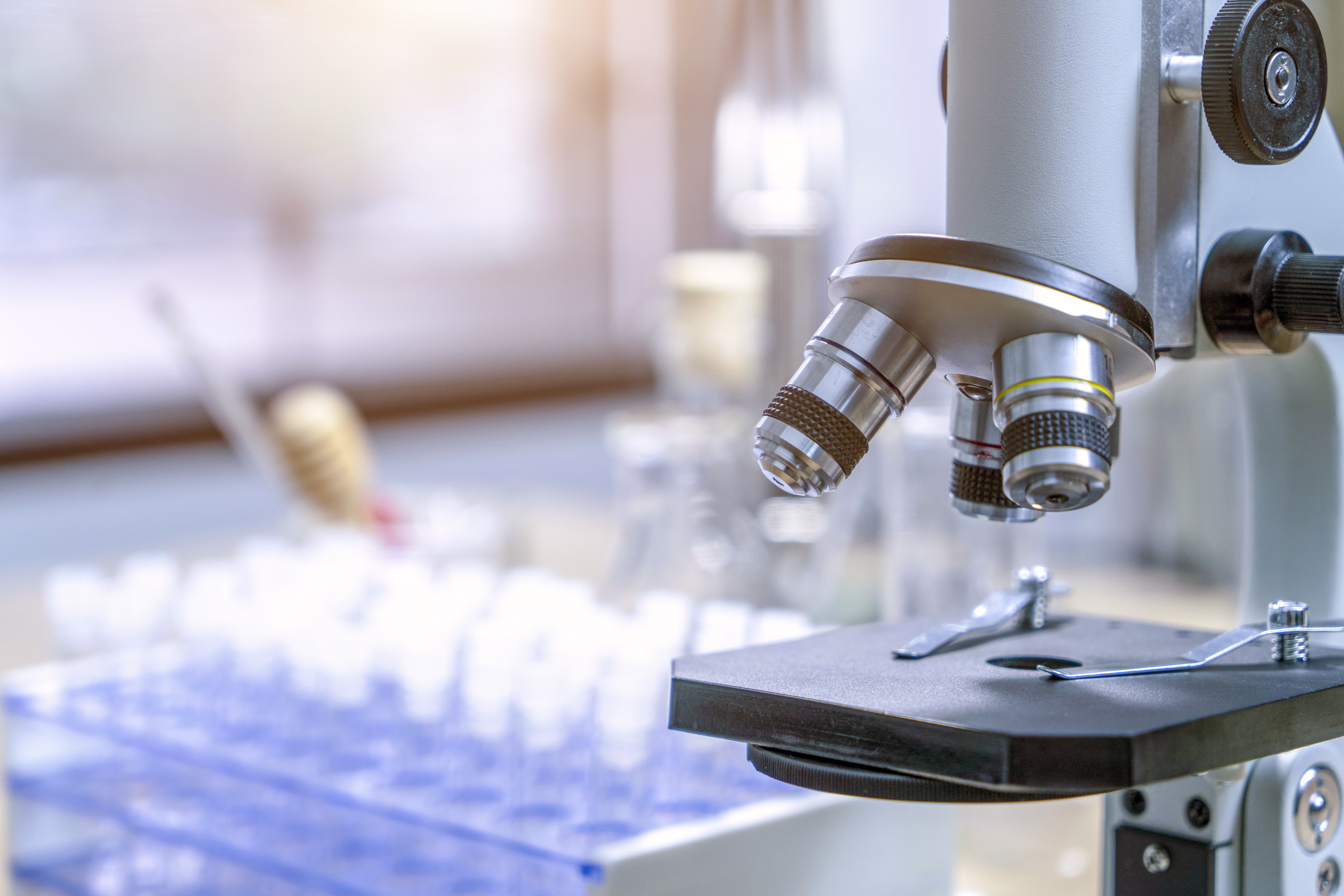 Microscope in lab