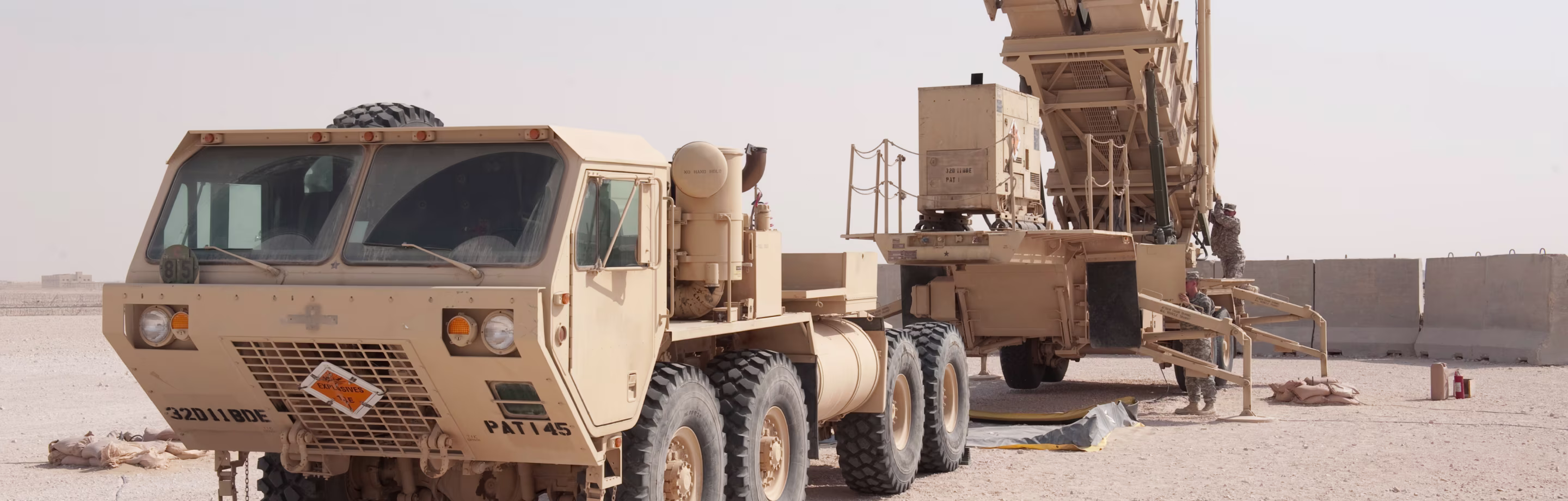 U.S. Army soldiers power-up a MIM-104 Patriot surface-to-air missile system at an undisclosed location in Southwest Asia.