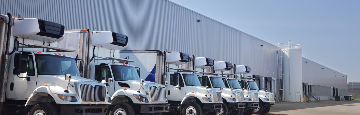 Old fashion bonnet cab-over professional big rig semi-truck with vertical chrome exhaust pipes transporting boxes with pears secured with slings on flat bed semi-trailer running on the marked road.