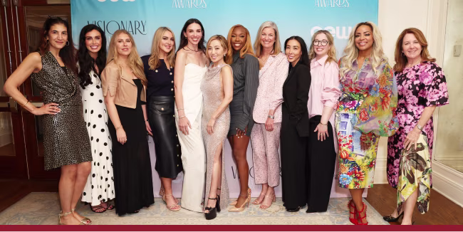 Honorees for the 2025 CEW Awards, Andrea Nagel, and Kelly McPhilliamy, managing director in the Harris Williams Consumer Group