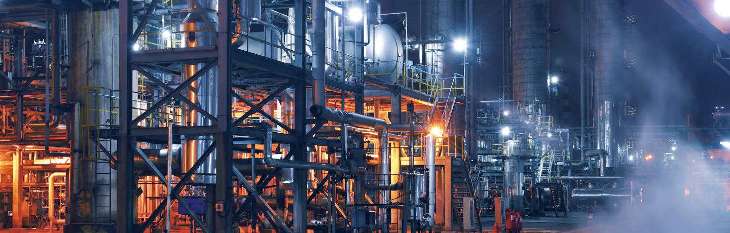 Chemical & Petrochemical plant abstract at night 