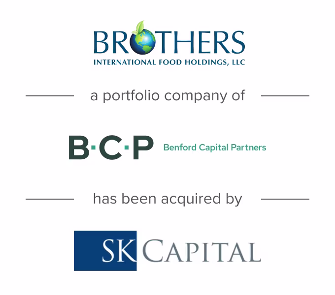 Brothers International, a portfolio company of Benford Capital Partners, has been acquired by SK Capital Partners