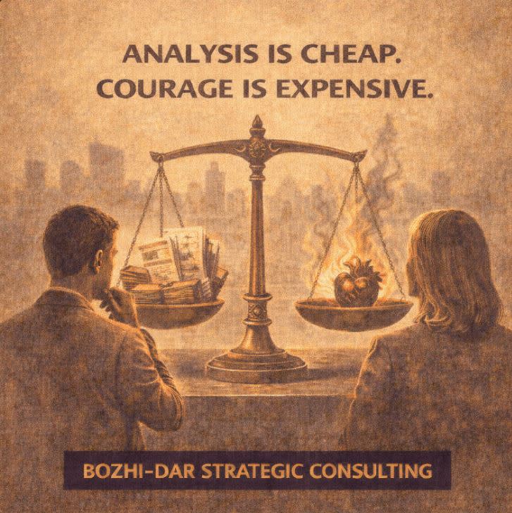 Cover Image for Analysis Is Cheap. Courage Is Expensive.