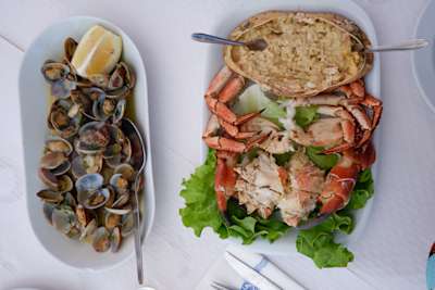 Stuffed Crab and Clams