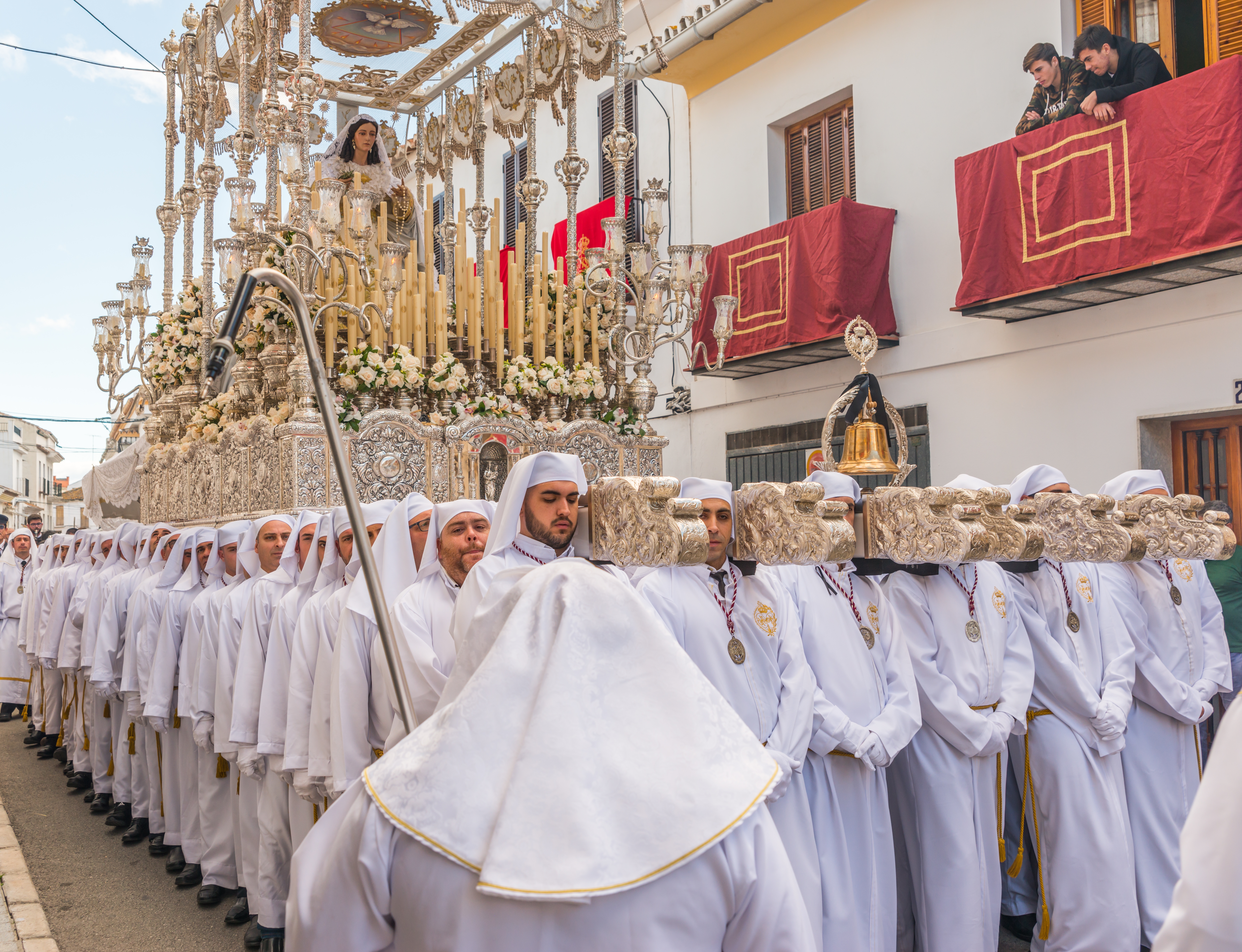 Procession of people in the holy week.