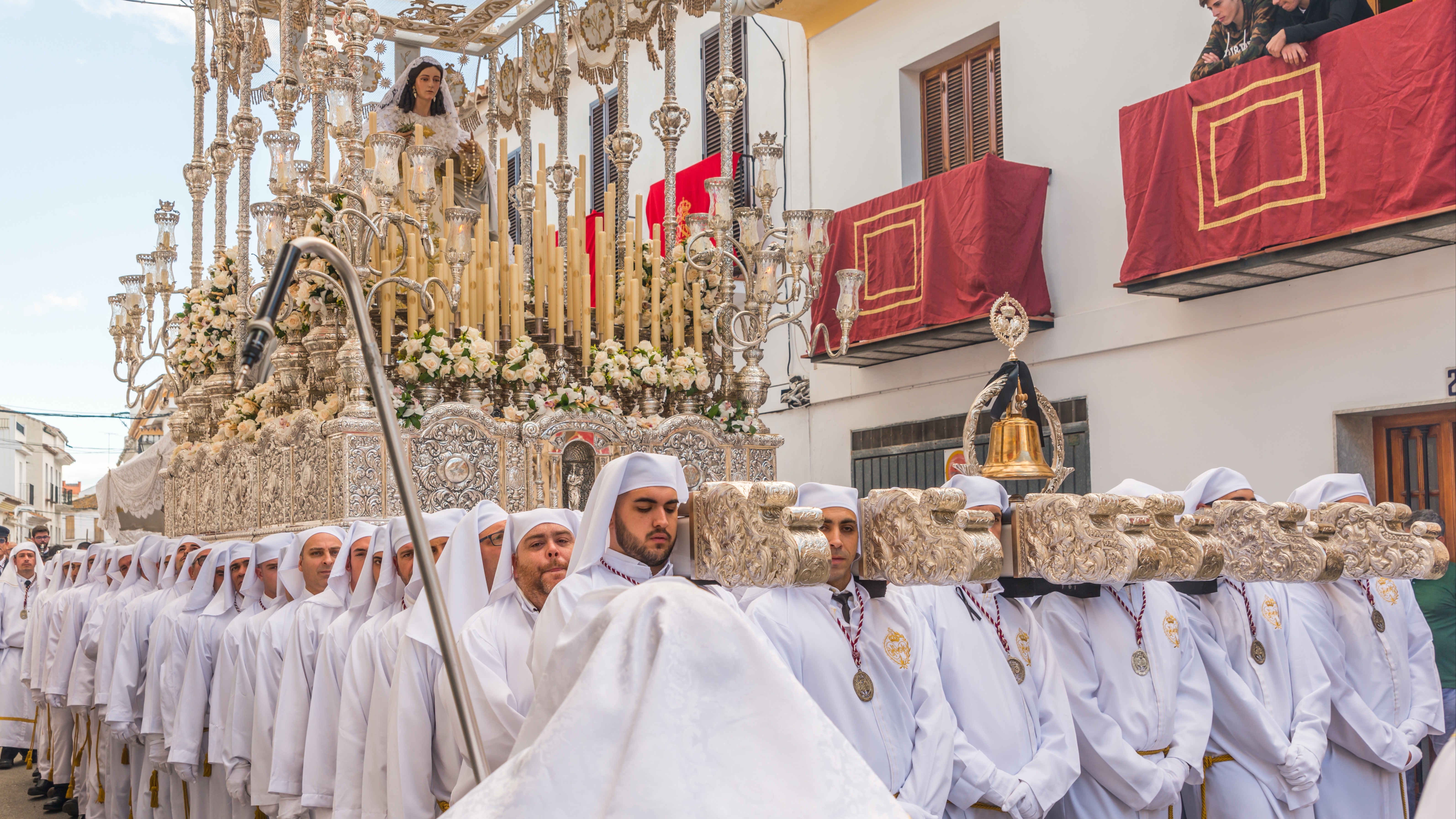 Procession of people in the holy week.