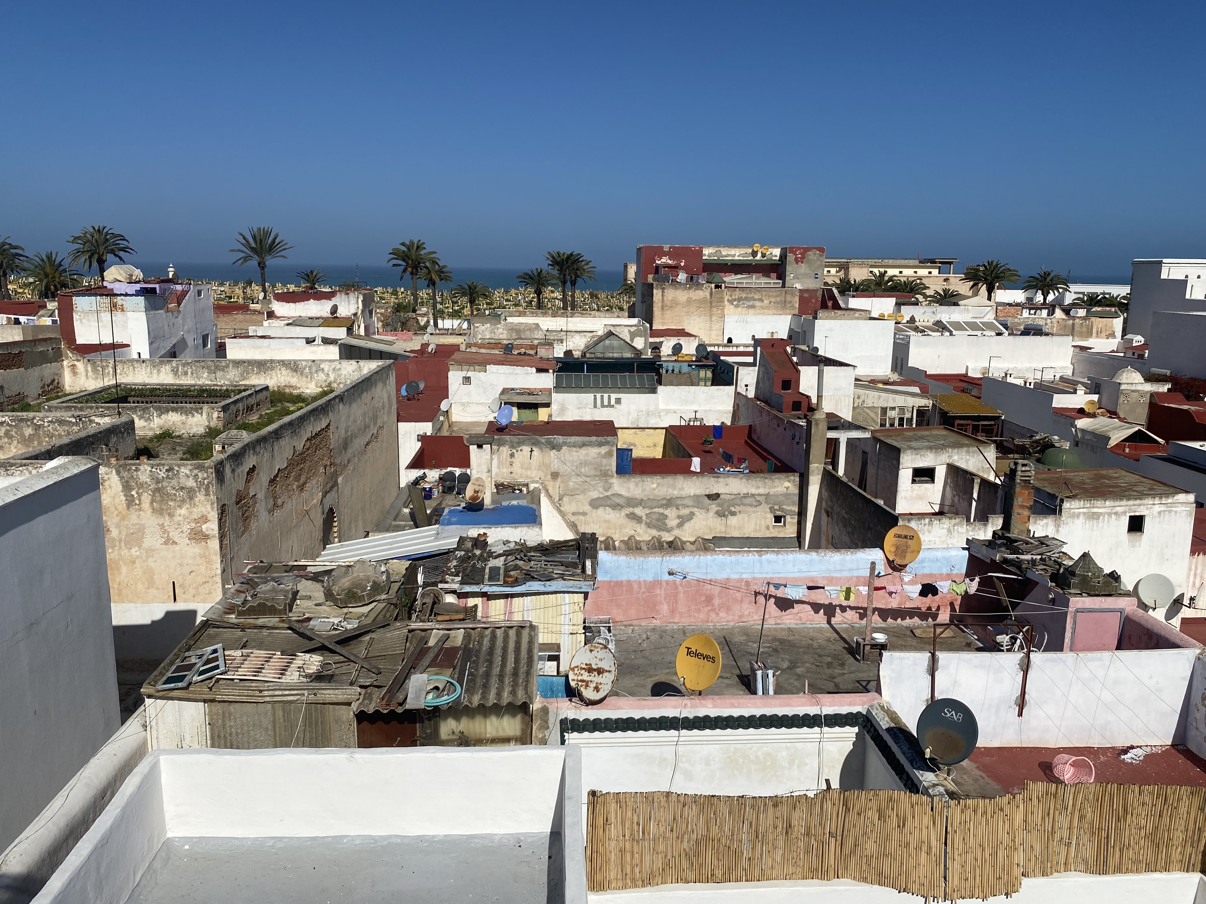 Medina, rooftops and ocean in Rabat 