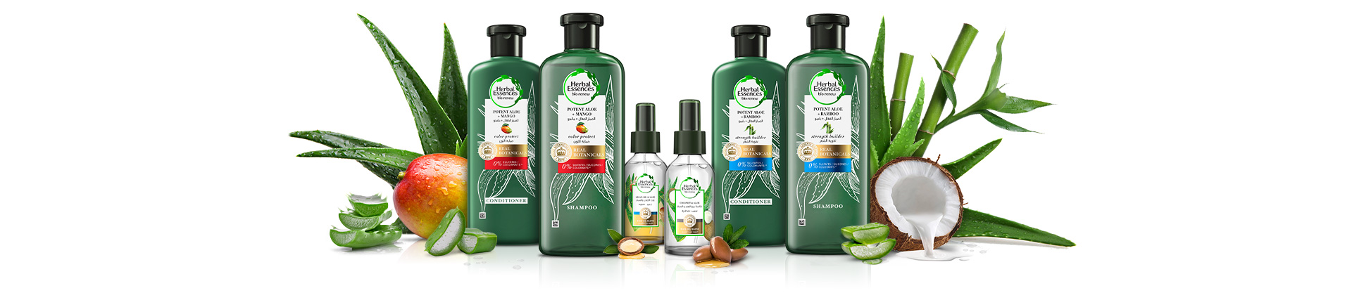 Herbal Essences Potent Aloe collection shampoo, conditioners and Oil 