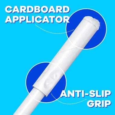 Tampax Cardboard has a cardboard applicator and anti-slip grip. Features Tampax Tampon and cardboard applicator.