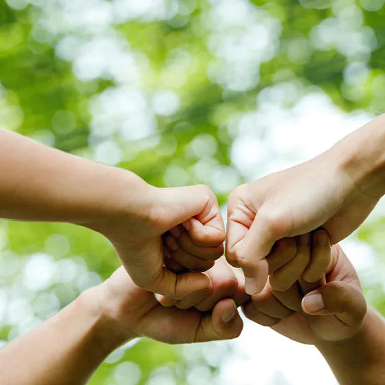 People joining for cooperation success