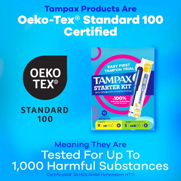 Tampax Products are Okeo-Tex Standerd 100 Certified