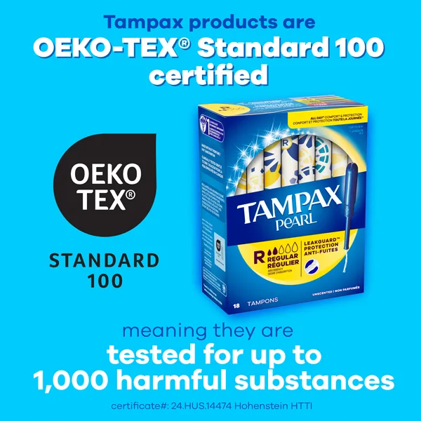 Tampax Pearl, OEKO-TEX Standard 100 certified