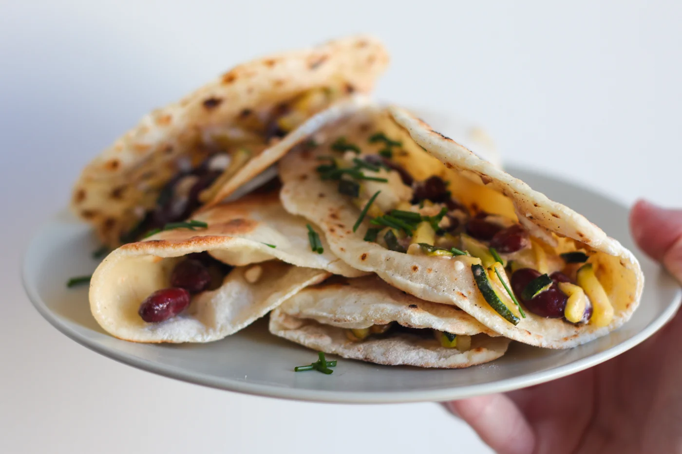 Warme und gefüllte Wraps
