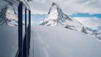 Ride with the Gornergrat Bahn from Zermatt to Gornergrat in Winter