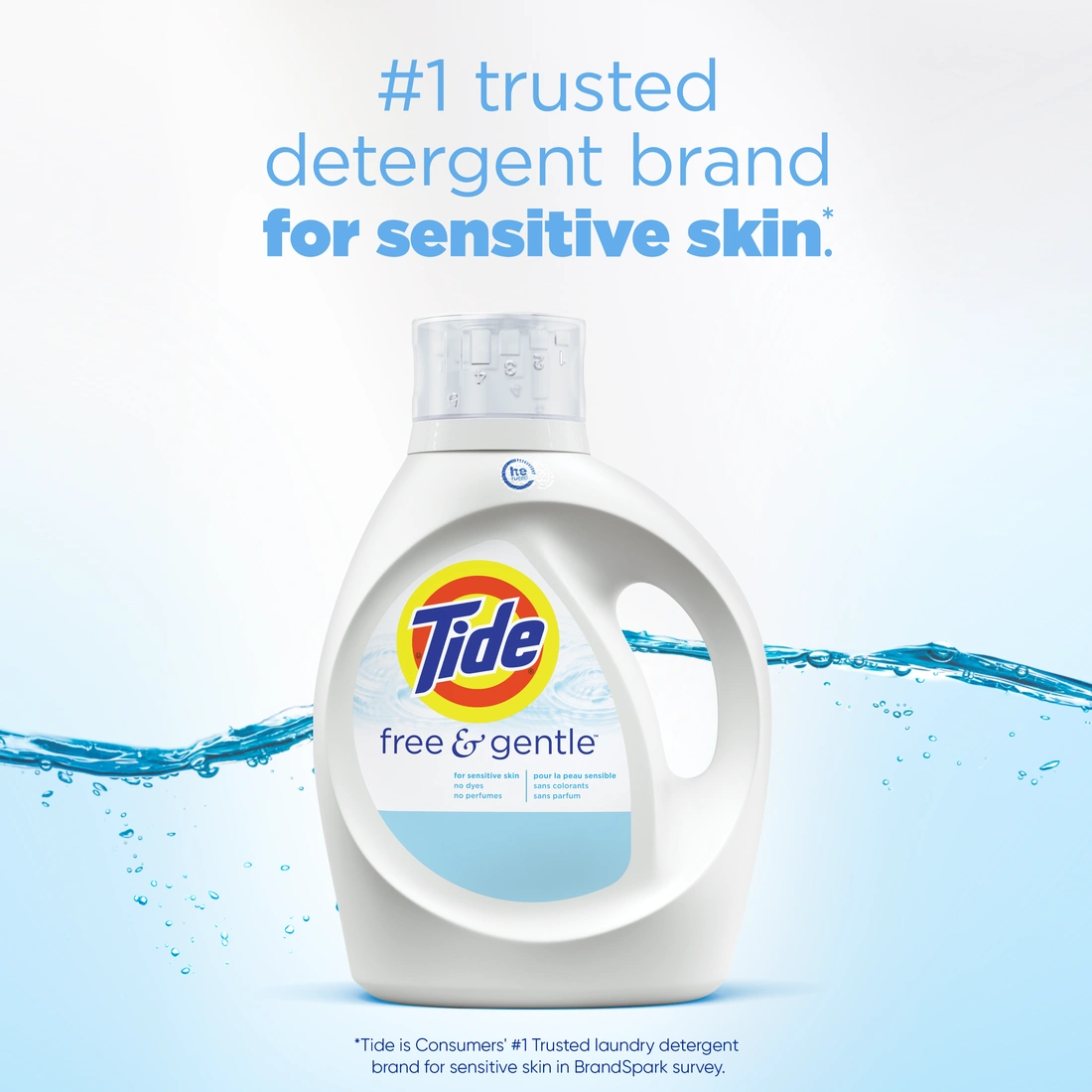 Détergent à lessive liquide Tide Simply Free & Sensitive, Sans parfum 