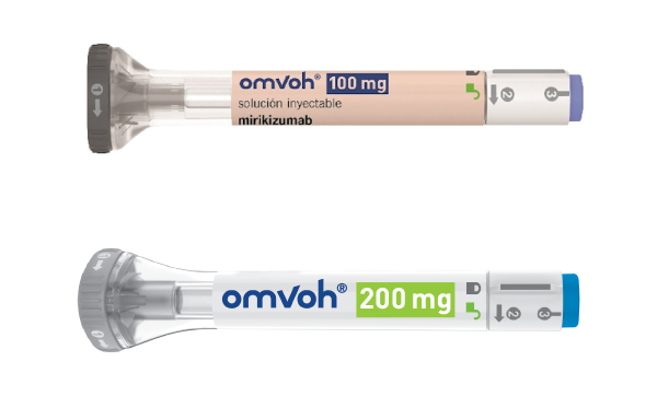 Pluma precargada de Omvoh® 100 mg <br> Pluma precargada de Omvoh® 200 mg