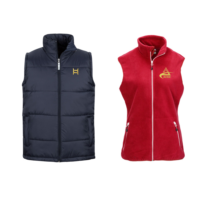 Gilet Personnalisable Sans Manches Pour Homme - Fermeture éclair, Col Montant, Personnalisation Logo/text