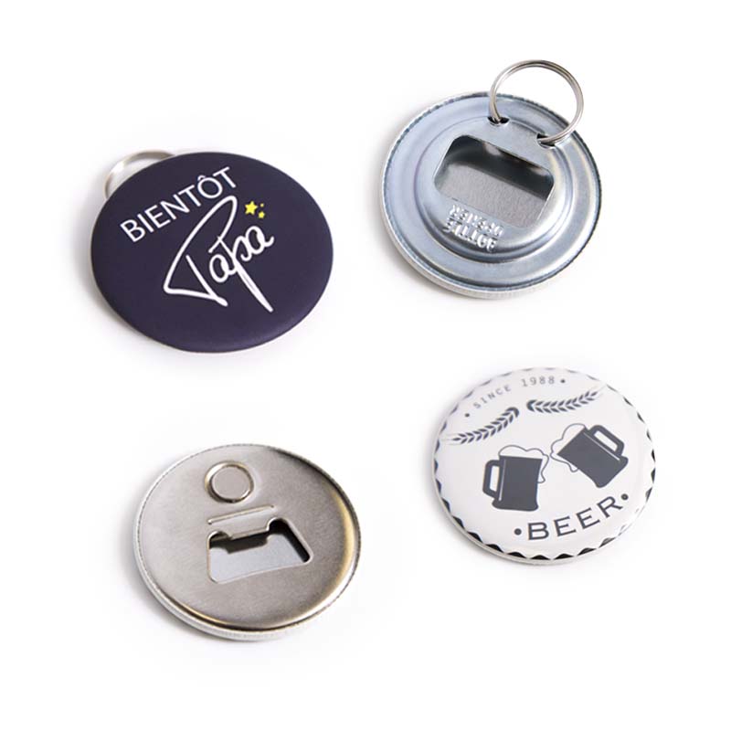 Porte-clé décapsuleur personnalisable en forme de bouteille, Porte-clé  décapsuleur personnalisé