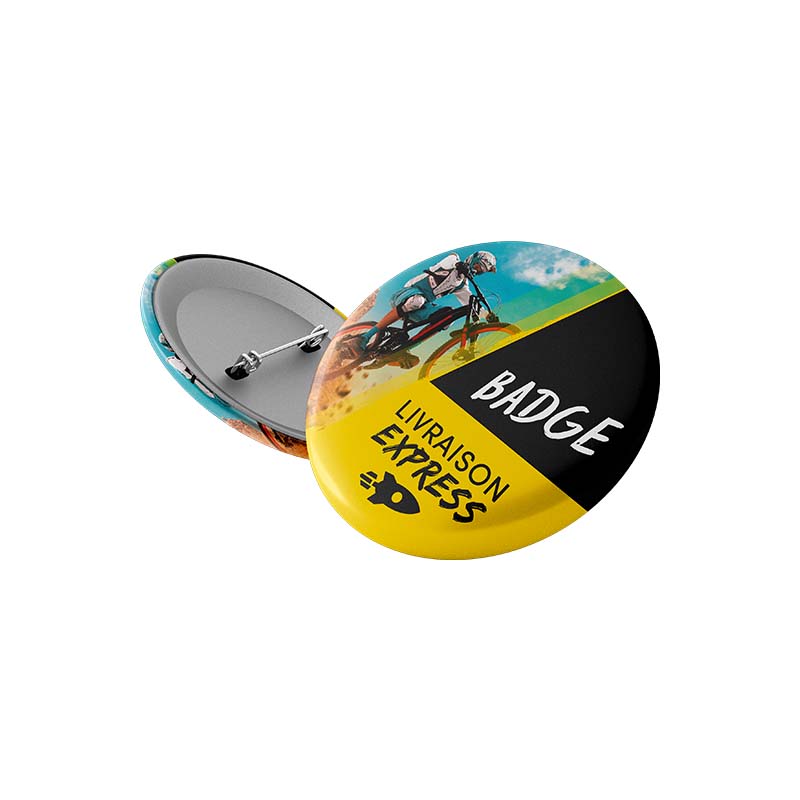 Badges personnalisables à épingles - Texte personnalisé