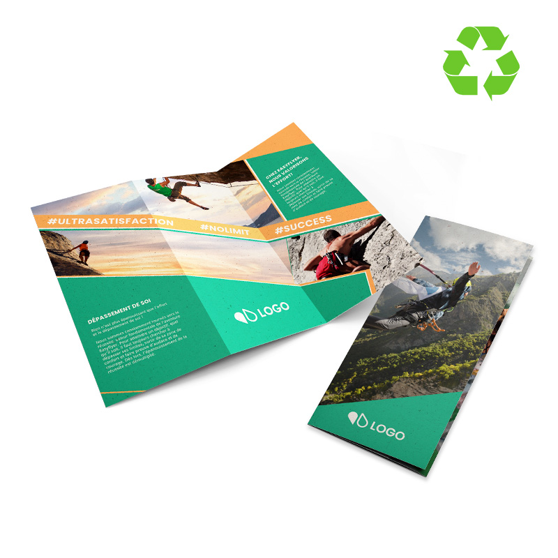 Dossier Écologique A4 en Carton Recyclé à 3 Volets - Vert