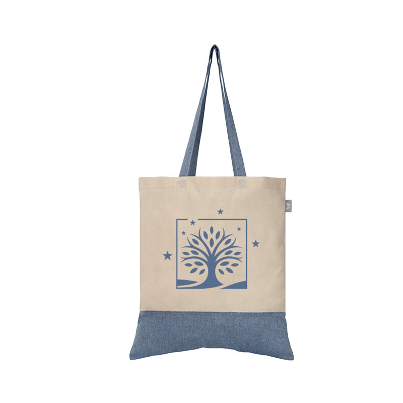 Sac fourre-tout en coton recyclé bicolore